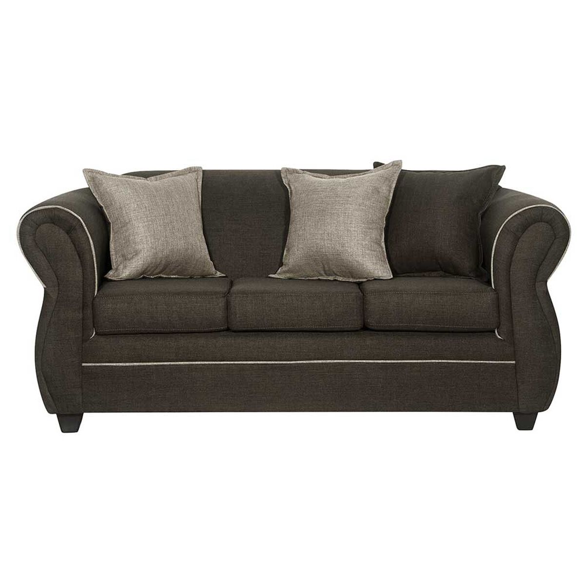 Juego de Living Black Factory Emili Sofá 3 Cuerpos + Dos Sillones 1 Cuerpo Café