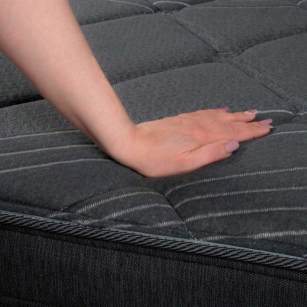 Cama Europea Flex 2 Plazas Black + 2 almohadas