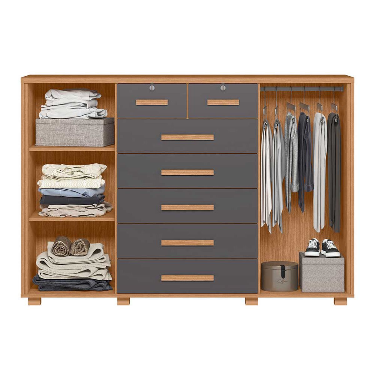 C&oacute;moda Vekkahome Fontana 7 Cajones Gris