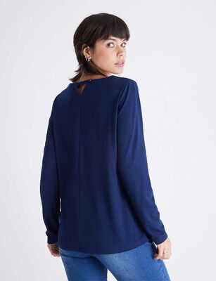 Imagen 2 del producto Polera Manga Larga Mujer Curvi Azul, Rosa, Arena