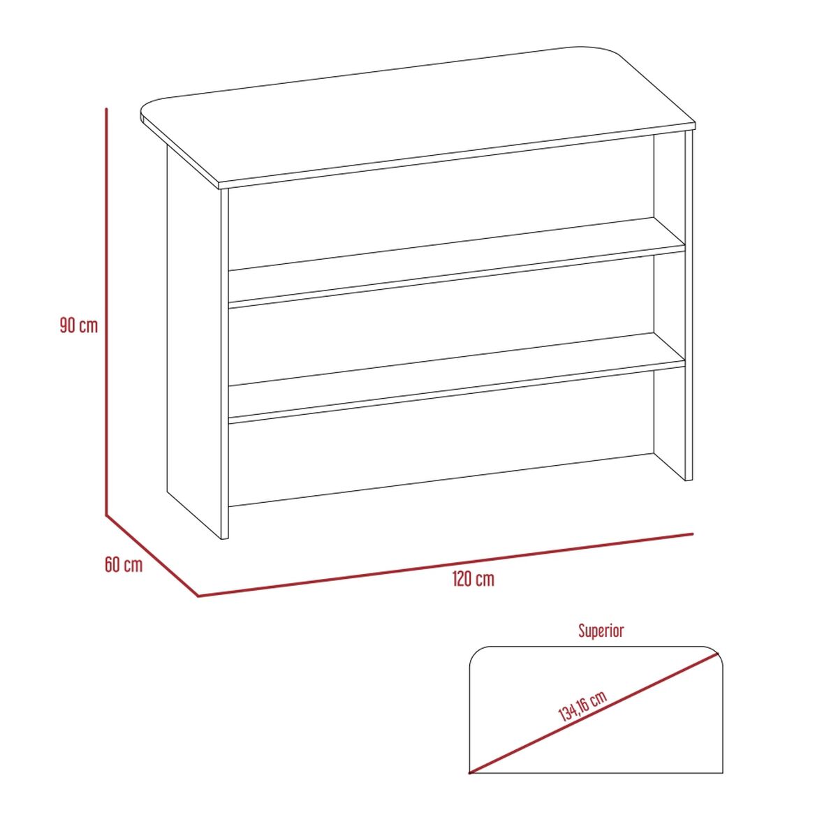 Mueble cocina Tuhome, Barra auxiliar BBT3837