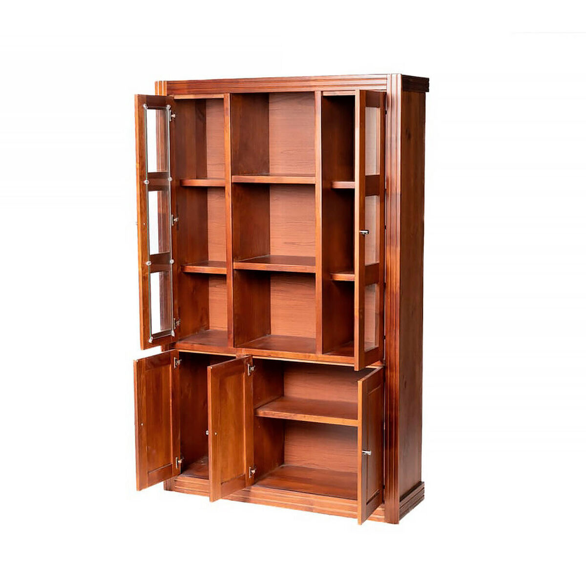 Vitrina Muebles Hema Berl&iacute;n 5 Puertas Nogal