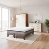 Combo Cama Europea CIC Base Dividida 2 Plazas Balance + Cl&oacute;set Casanova Fit 2 Puertas Correderas Jequitiba Blanco + C&oacute;moda Casanova Charlotte Nogal 8 Cajones