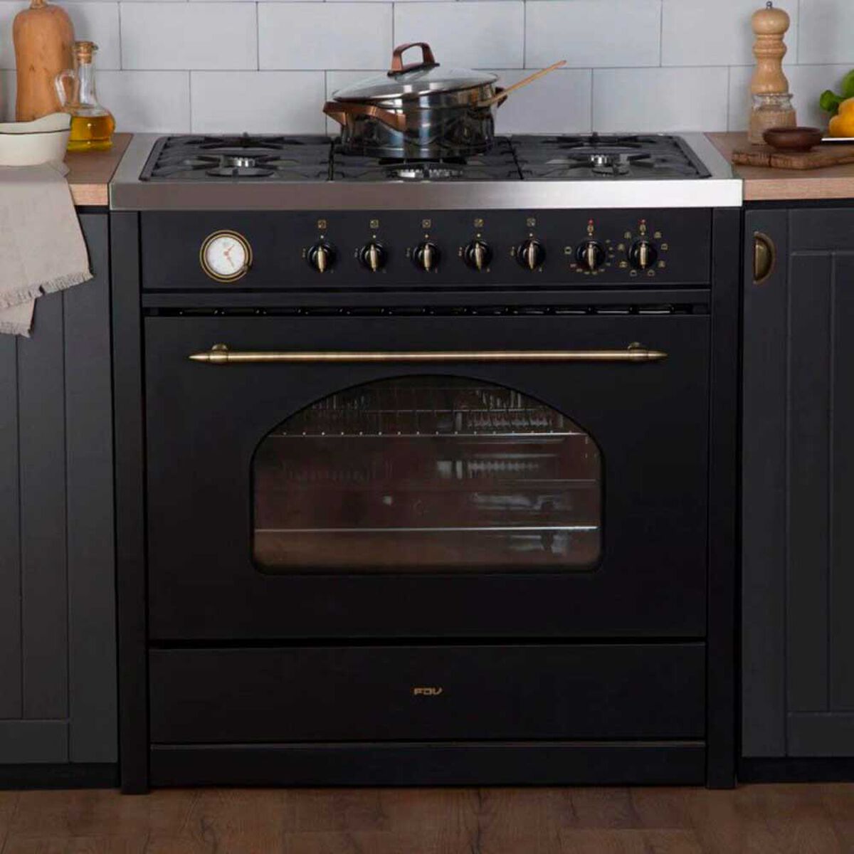 Cocina FDV Deluxe Vintage 90 5 Quemadores 107 lts.