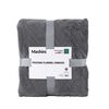 Frazada Flannel Embossed Mashini 1,5 Plazas Liso Gris