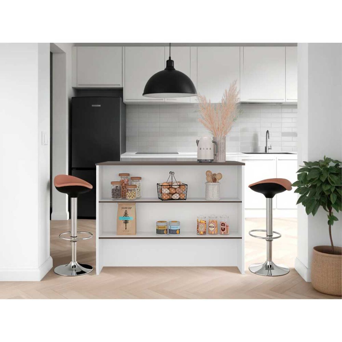 Barra Auxiliar de Cocina Tuhome Fendi Blanco Mqz-Milan