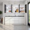 Mueble de Cocina TuHome 1,50 Vidrio 6 Puertas Wengue Blanco