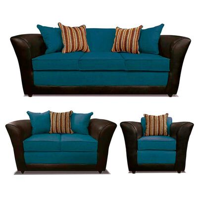 Imagen 1 del producto Juego de Living Elegant Detail Minesota Sofá 3 Cuerpos + Sofá 2 cuerpos + Sillón 1 Cuerpo Azul