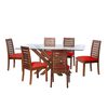 Juego de Comedor Latam Home Merida 6 Sillas Rojo