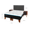 Cama Europea CIC Green Infinity King + 1 Respaldo + 2 Veladores Eufrates