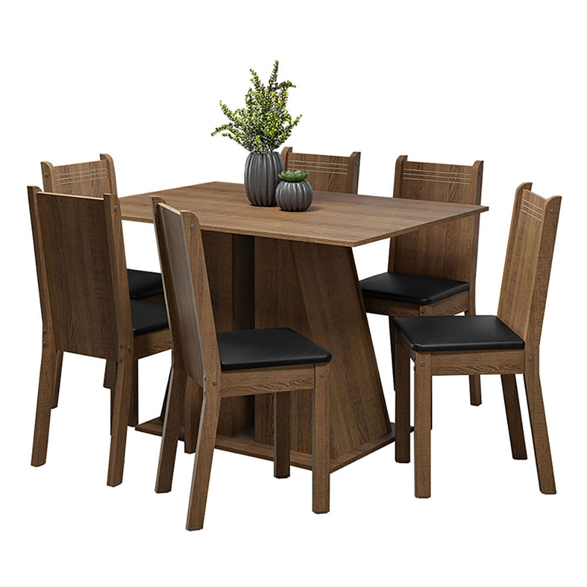Juego de Comedor VekkaHome Angelo 6 Sillas Café