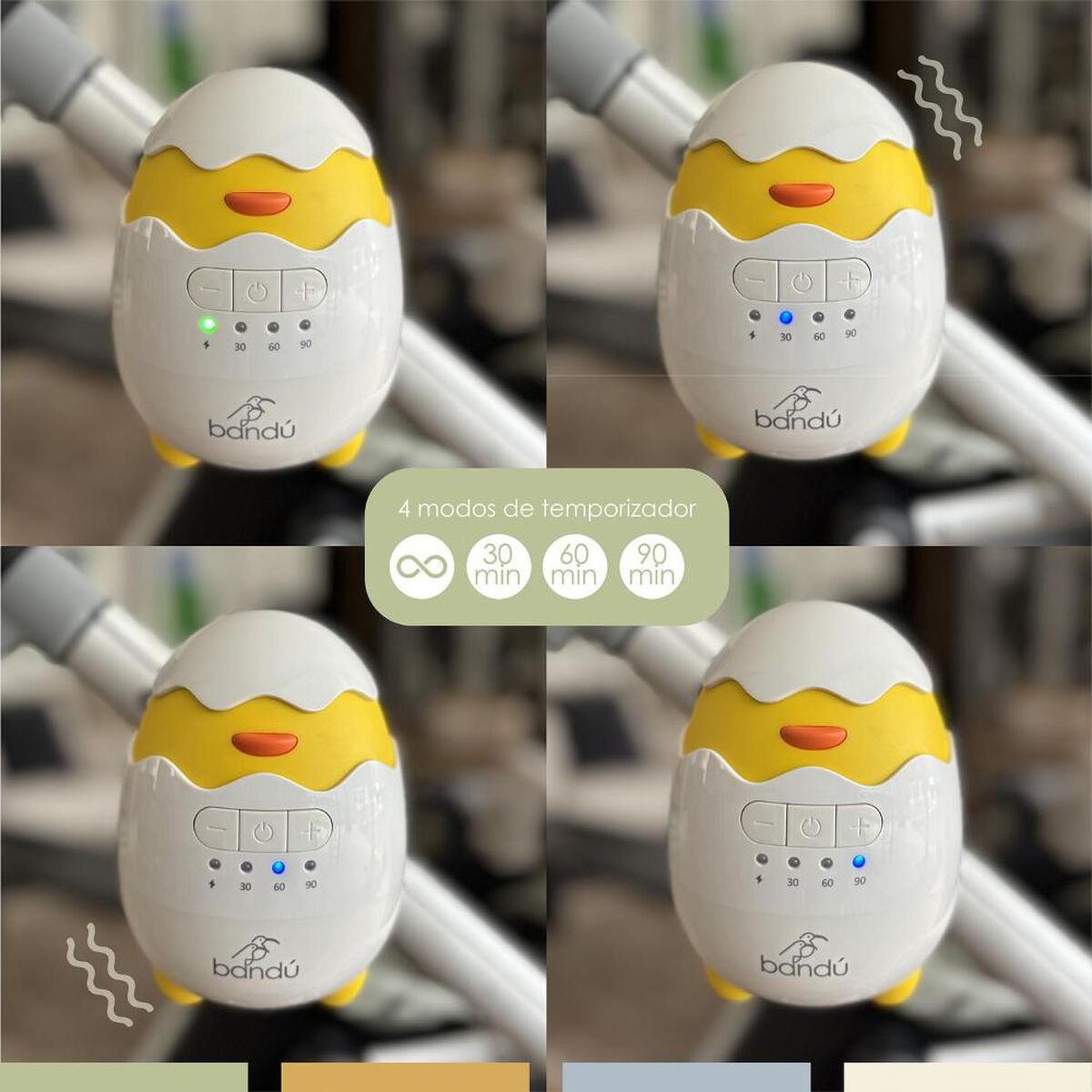 Mecedor El&eacute;ctrico Coche Recargable Beb&eacute; Baby Chick Band&uacute;