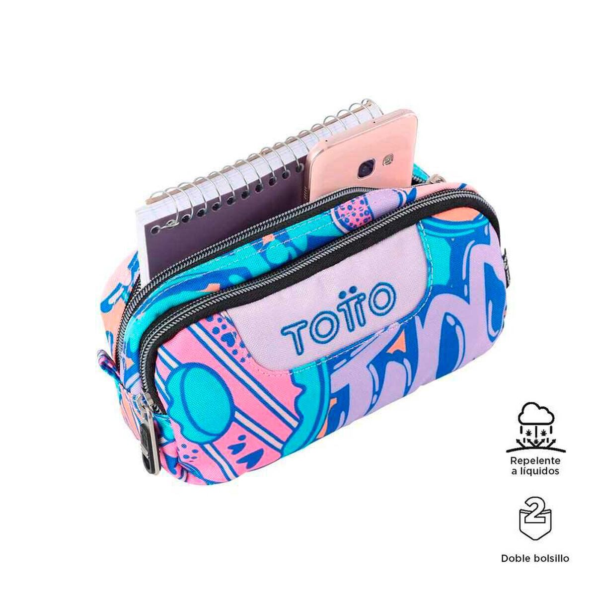 Estuche Multicolor Rosa Totto