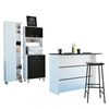 Combo Mueble Microondas + Barra de Cocina + Optimizador TuHome Kitchen Wenge Blanco