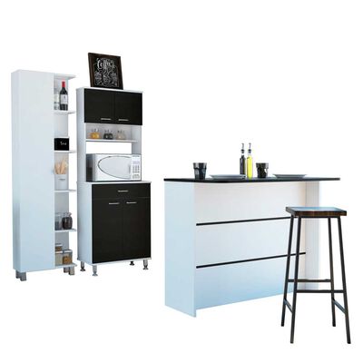 Imagen 2 del producto Combo Mueble Microondas + Barra de Cocina + Optimizador TuHome Kitchen Wenge Blanco