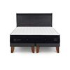 Cama Europea CIC Base Dividida King S&uacute;per Premium + Respaldo Miro Negro