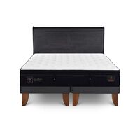Cama Europea CIC Base Dividida King Súper Premium + Respaldo Miro Negro