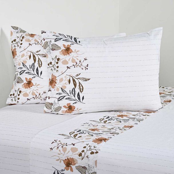 Juego de Sábanas Estampado Elements & Co 200 Hilos 2 Plazas Autumn
