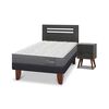Cama Europea CIC 1,5 Plazas Anatomic + Respaldo + Velador Munich