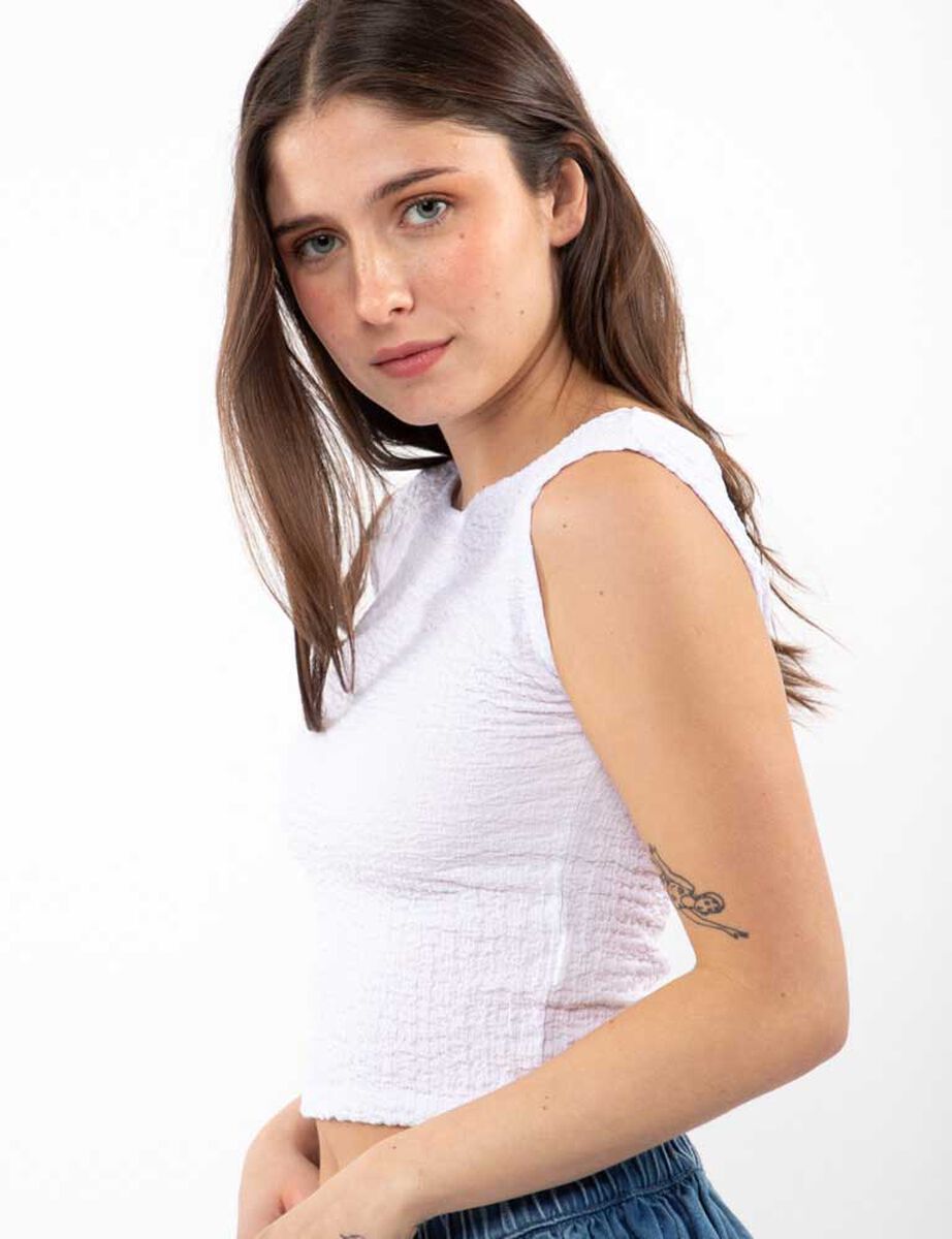 Polera Crop Sin Mangas Mujer Icono