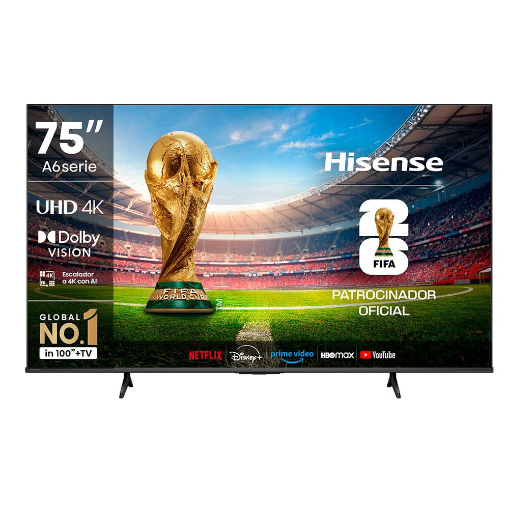 LED 75" Hisense Ultra HD 4K 75A6NV