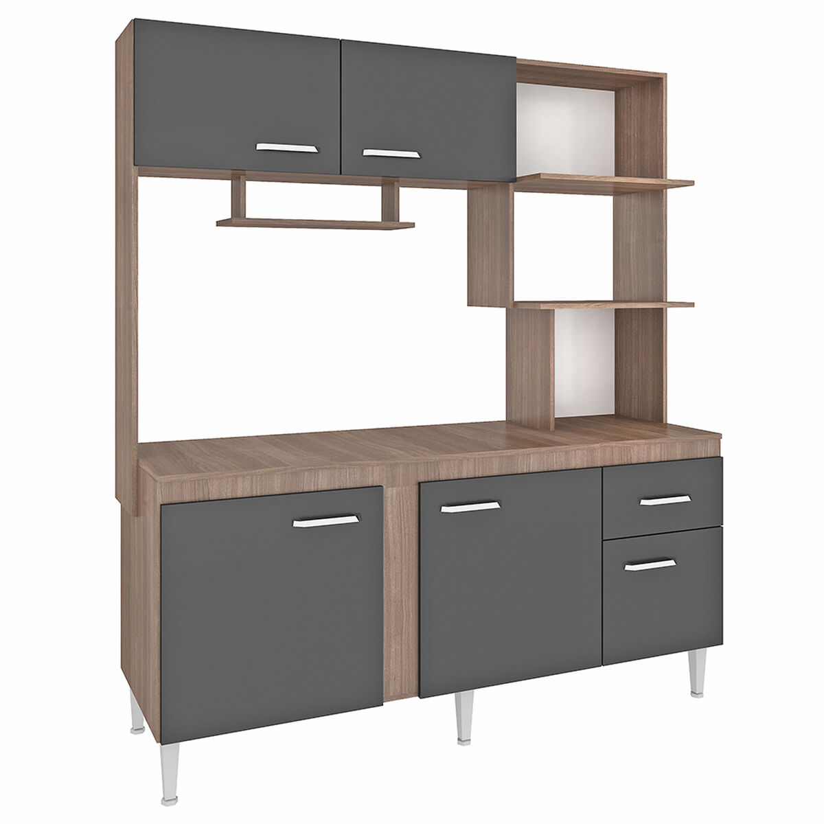 Kit Cocina Vekkahome Sevilha 5 Puertas Gris
