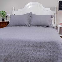Quilt Doral 2 Plazas Gris Velvety