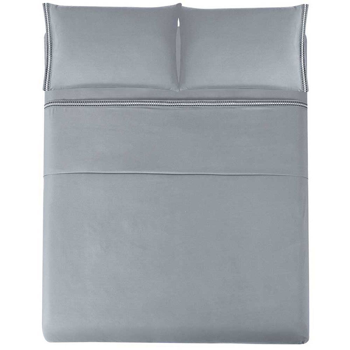 Juego de S&aacute;banas Illusions 2 Plazas Bordada Gris