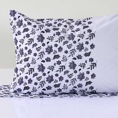 Imagen 2 del producto Juego de Sábanas American Family 1 Plaza Lavande Blanco 144 Hilos Blanco