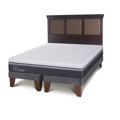 Imagen 2 del producto Cama Europea CIC Base Dividida 2 Plazas Ortopedic Advance + Respaldo New Torino Chocolate