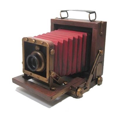 Cámara Decorativa Metal Vgo Foto Vintage Cámara 19 x 17 cm Rojo