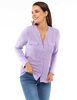 Blusa Botones Bolsillos Manga Larga Mujer Zibel