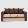 Juego de Living Almore Paris Sofá 3 Cuepos + Dos Pouf 1 Cuerpo Café Beige