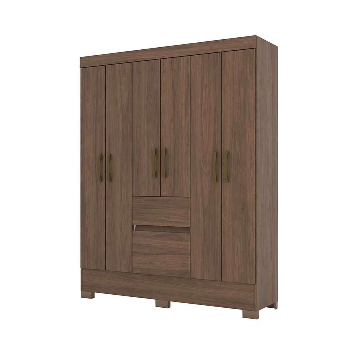 Clóset Home Mobili Mata 6 Puertas 2 Cajones Café