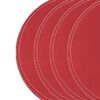 Set 4 Individuales Doral Eco Cuero Redondo 38 cm Rojo