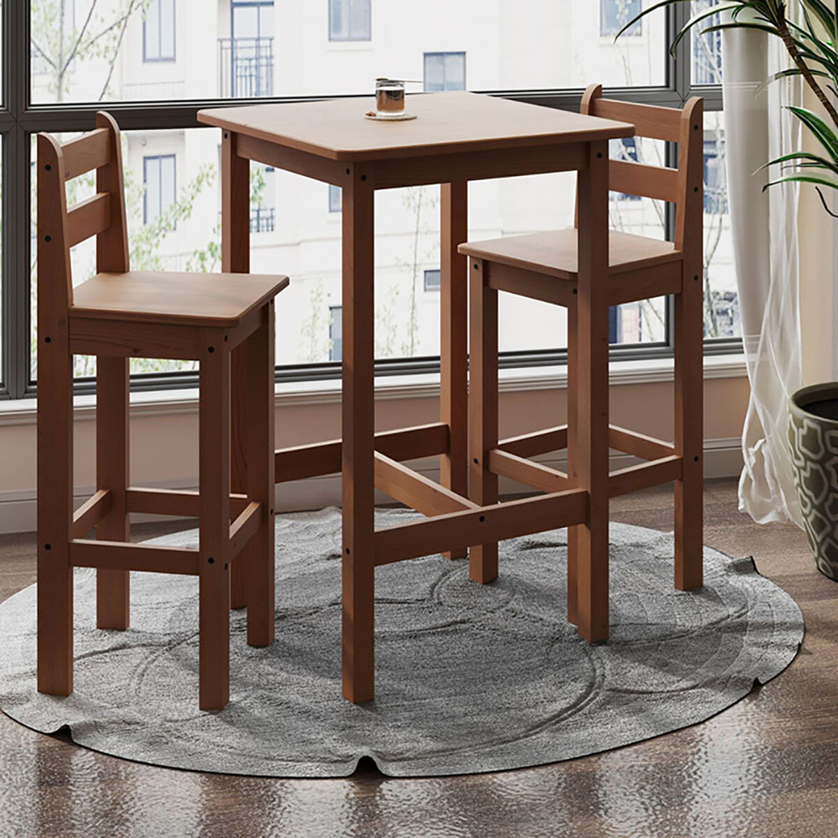 Juego de Comedor VekkaHome Alto 2 Sillas Chocolate
