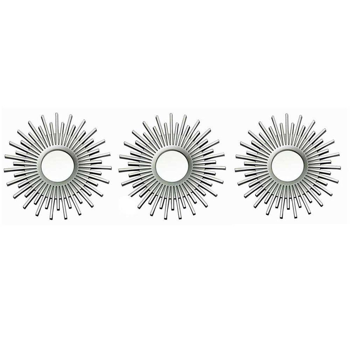 Set 3 Espejos Pl&aacute;stico Vgo para Colgar Circular 25 cm Plateado