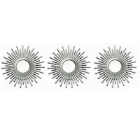 Set 3 Espejos Plástico Vgo para Colgar Circular 25 cm Plateado