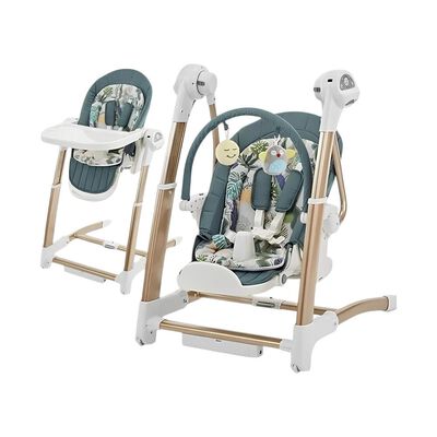 Silla de Comer y  Columpio Mecedor Lujoso Lubabycas Verde