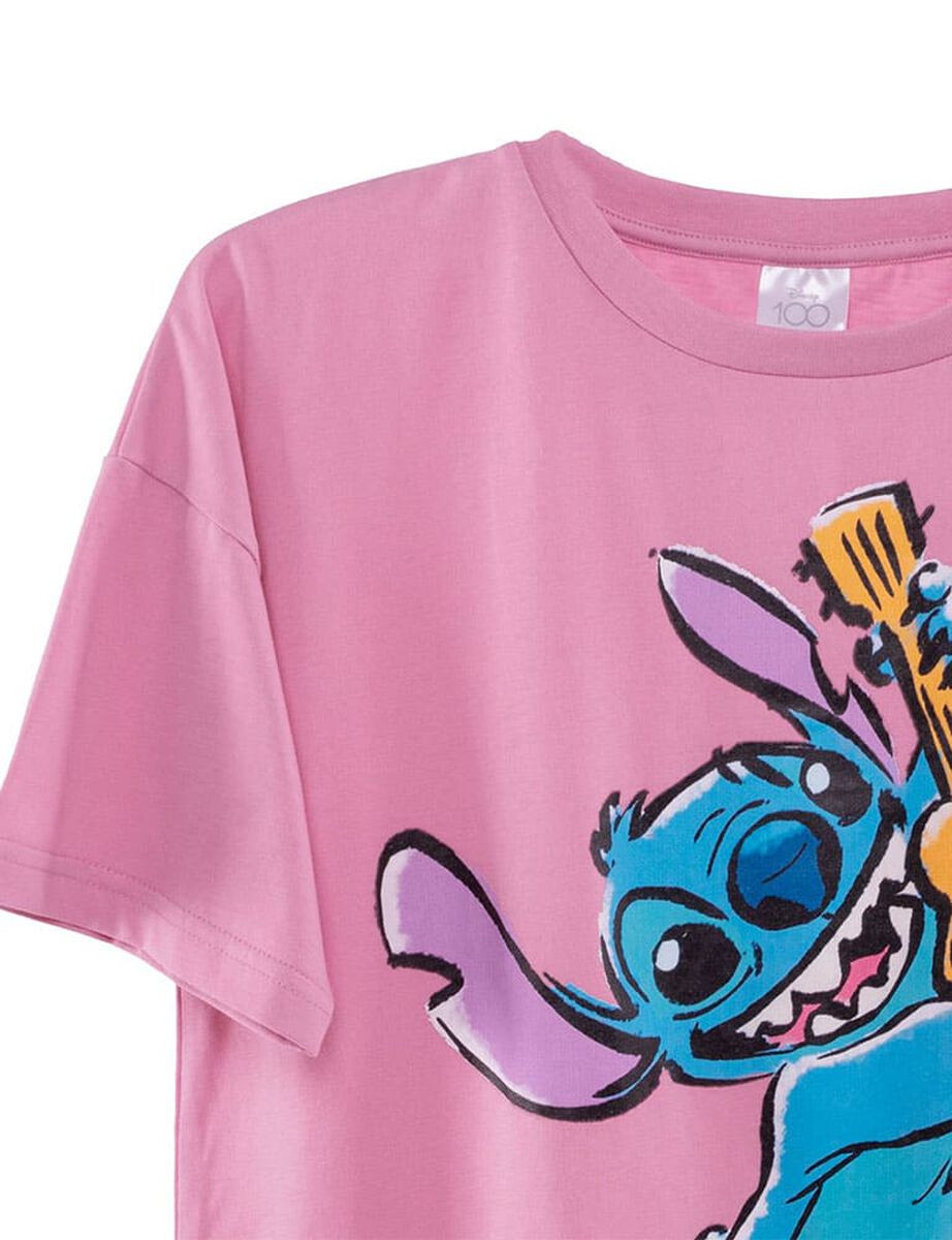 Polera de Algodón Stich Niña Disney