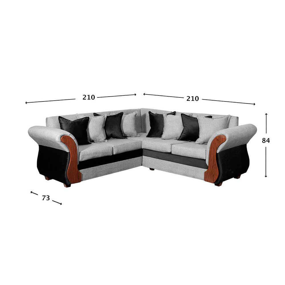Sofá Secccional Muebles MYM Madison 4 Cuerpos Gris
