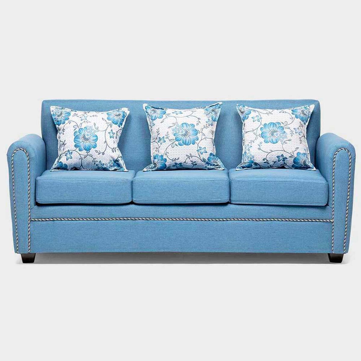 Juego de Living Almore Alemania Sof&aacute; 3 Cuerpos + Dos Sillones 1 Cuerpo Azul