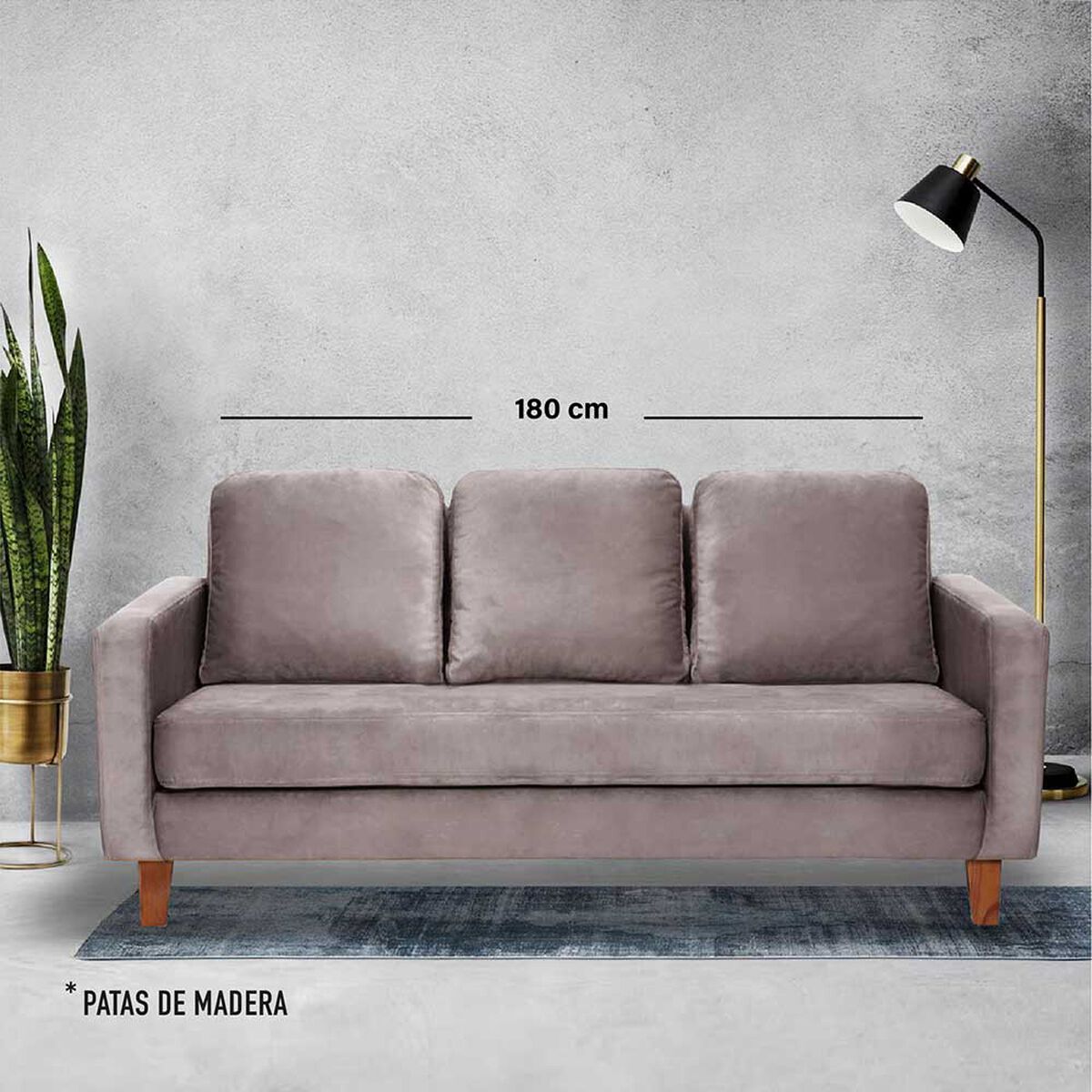 Sofá Latam Home Venecia 3 Cuerpos Gris