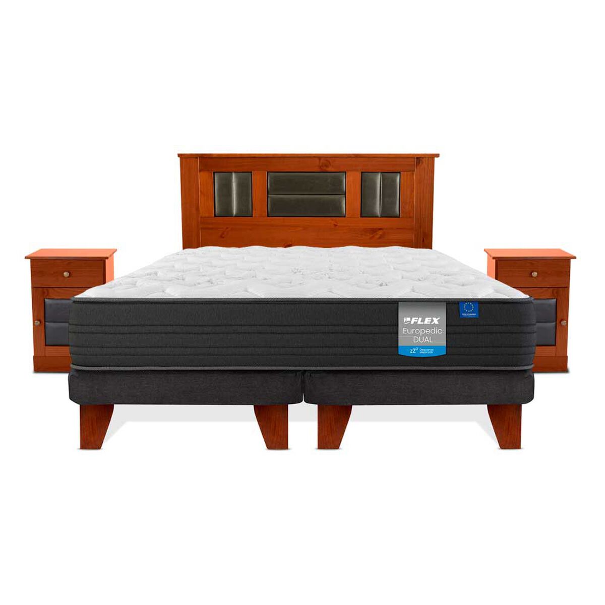 Cama Europea Flex 2 Plazas Europdic Dual + Set Lorraine