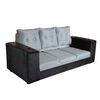 Sof&aacute; Muebles MYM Julietta 3 Cuerpos + Dos Pouf 1 Cuerpo Negro Gris