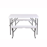 Set Mesa + 2 Bancos Plegables Northwest Blanco