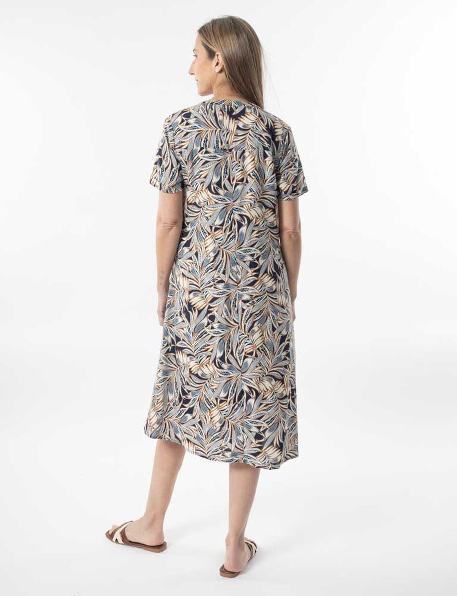 Vestido Midi Manga Corta Mujer Portman Club