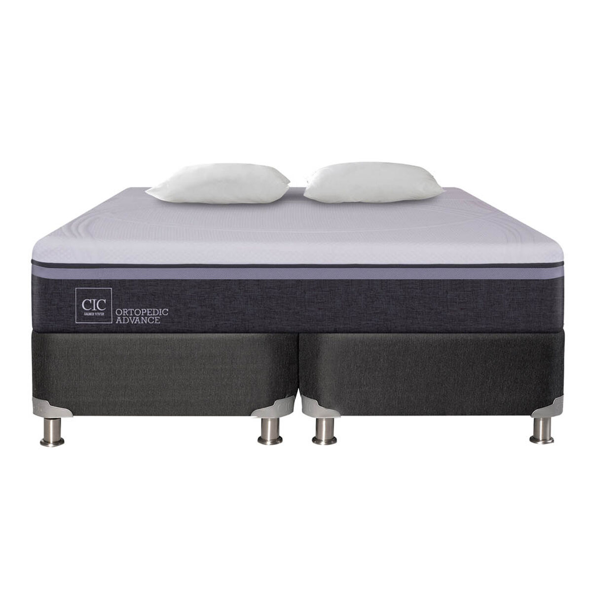 Box Spring CIC Base Dividida King Ortopedic Advance + Almohada