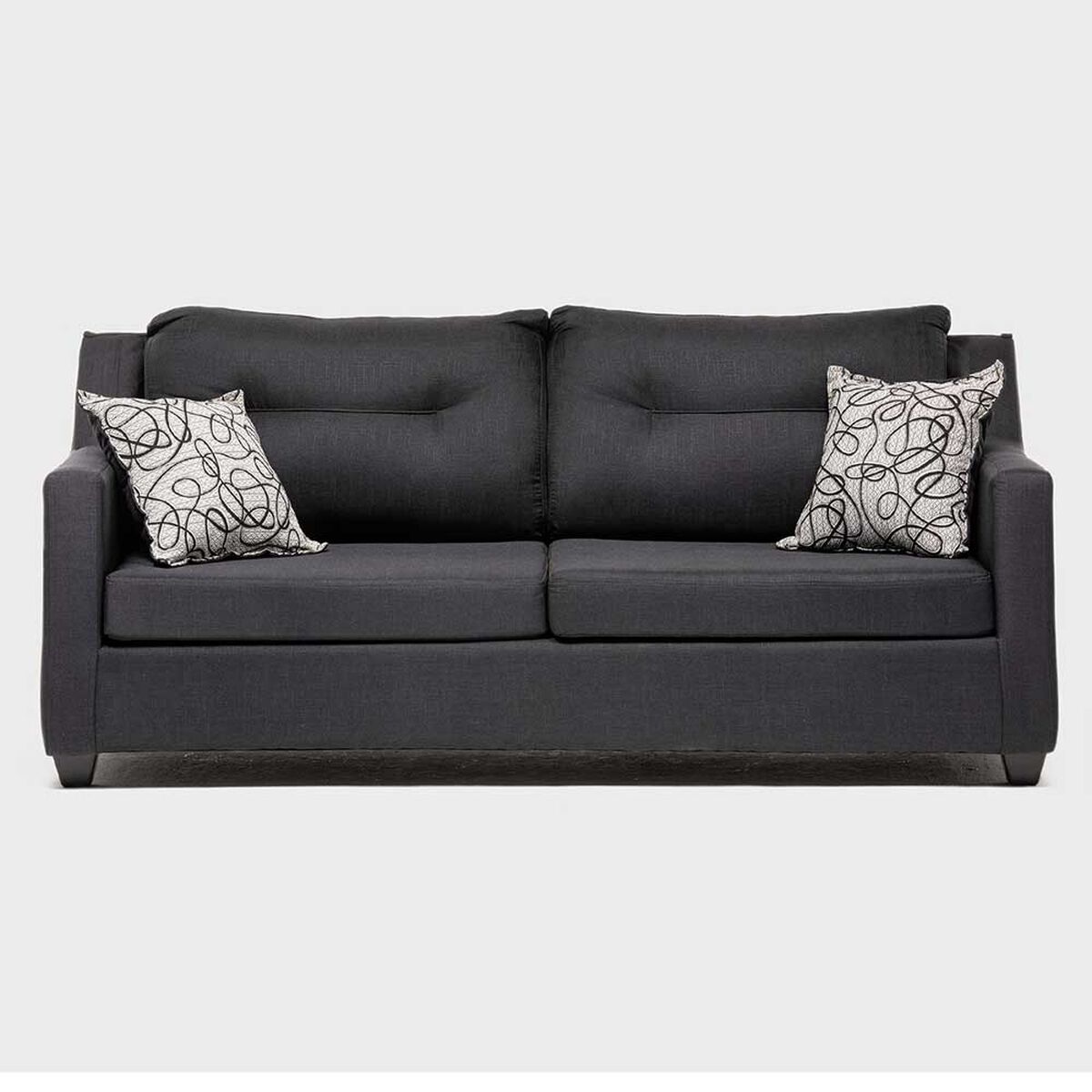 Juego de Living Almore Noruega Sofá 3 Cuerpos + Dos Sillones 1 Cuerpo Negro