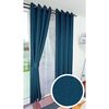 Combo Cortinas Doral Rustico 220 x 140 cm Azul Petroleo
